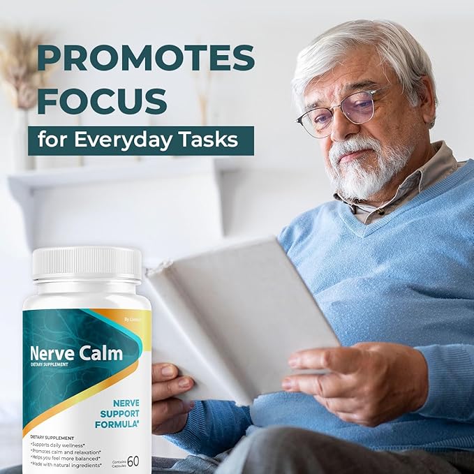 (2 Pack) Nerve Calm Capsules - Official NerveCalm Premium Formula Supplement Pills Advanced Support Formula for Wellness &amp Overall Health All Natural Nerve Calm Reviews 120 Capsules for 2 Month
