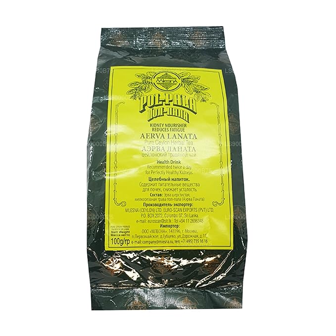 Mlesna Polpala Pure Ceylon Herbal Tea 100g Health Drink (Aerva Lanata) X 05 Pack