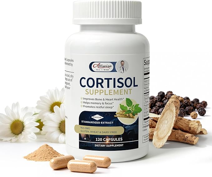 Cortisol Supplements for Women and Men with Magnesium AshwagandhaL-TheanineChamomile &amp PSHigh Cortisol Reducer Manager Detox Lower for MoodFocusSleepNon-DrowsyNo Melatonin