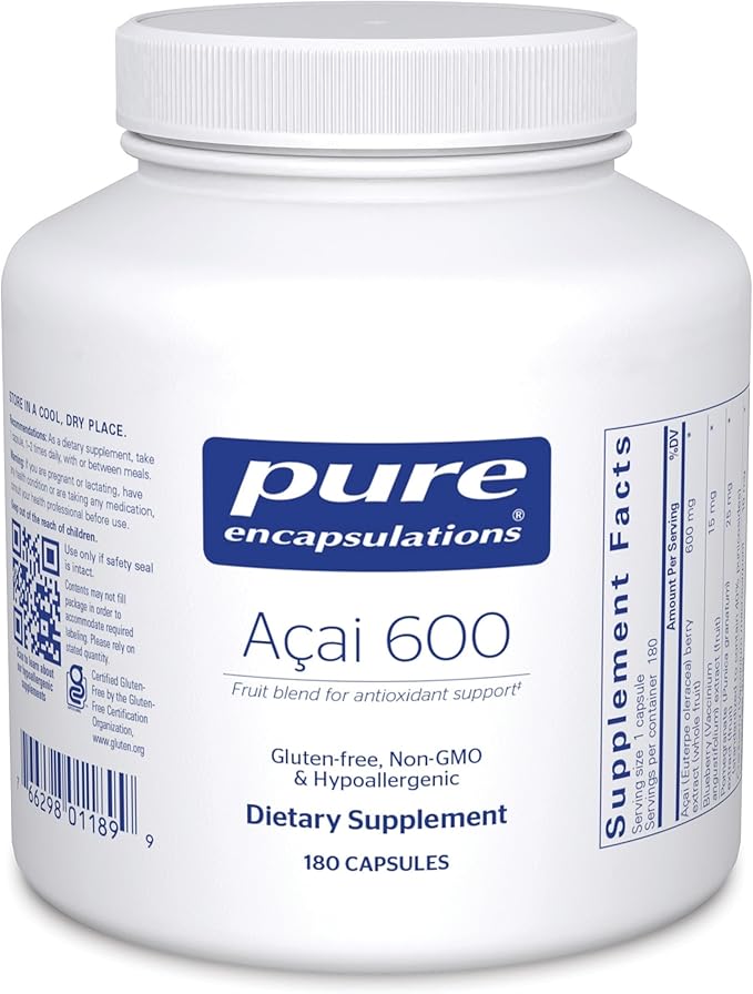 Pure Encapsulations Acai 600 | Berry Supplement for Fiber Immune Support Antioxidants and Flavonoids* | 180 Capsules