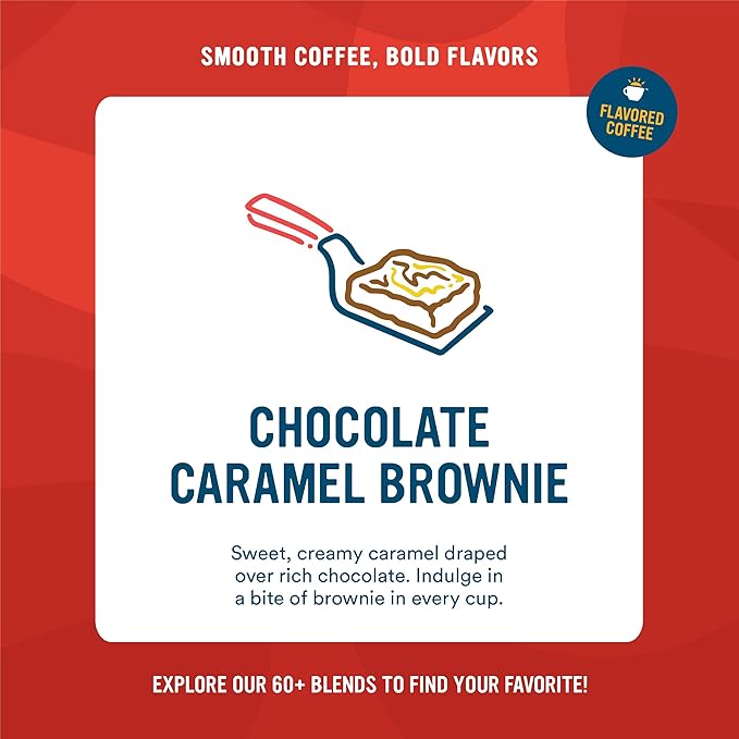 Cameron's Coffee Chocolate Caramel Brownie Flavored Ground Coffee Light Roast 100% Arabica 12-Ounce Bag (Pack of 6)