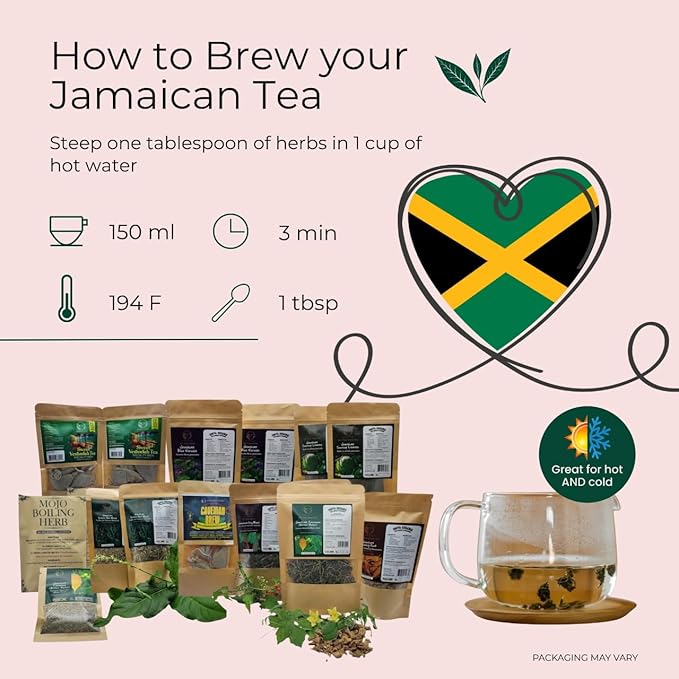 Organic Jamaican Soursop Leaf Tea – 2 Pack (2 x 1oz) – Handpicked Graviola Leaves – Bushtea-Dried Tea Leaves – 100% Natural Dried Soursop from Jamaica – Inspired Gems SoursopLeaves