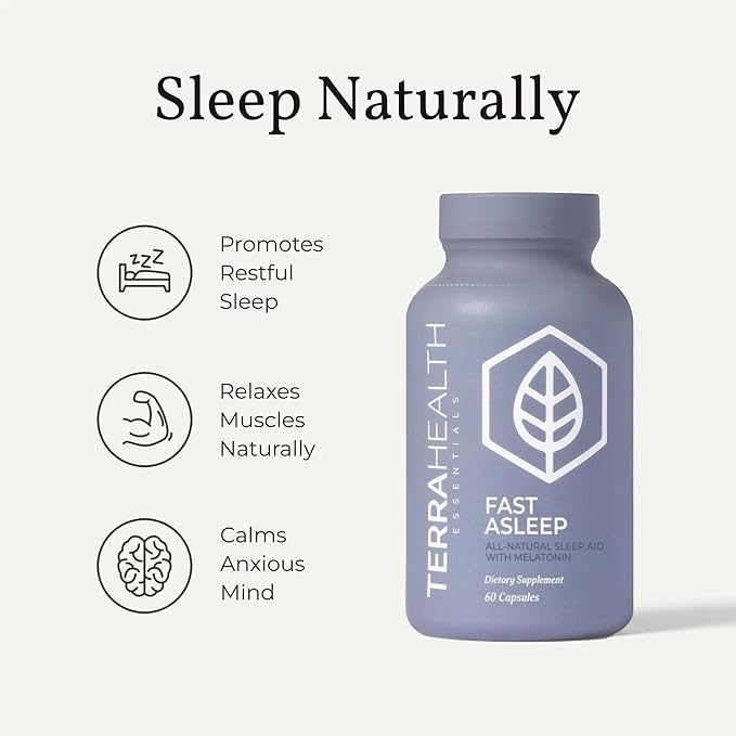 Terra Heath Essentials Fast Asleep - Sleep Support Helps with Sleeplessness &amp Restlessness - All Natural 30 Day Supply