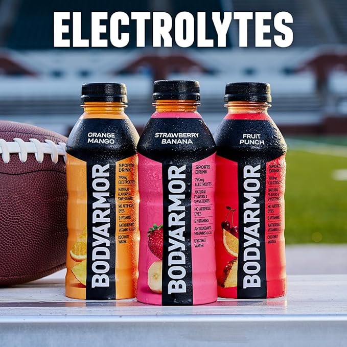 BODYARMOR Sports Drink Blue Raspberry Electrolyte Drink Hydration 28 Fl Oz Bottles (15 Pack) Flavored Coconut Water with B Vitamins &amp Antioxidants