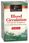 Bravo Tea Blood Circulation Herbal Tea Naturally Caffeine Free Vegan Friendly Gluten Free &amp Non-GMO 20 Tea Bags (Pack of 6)