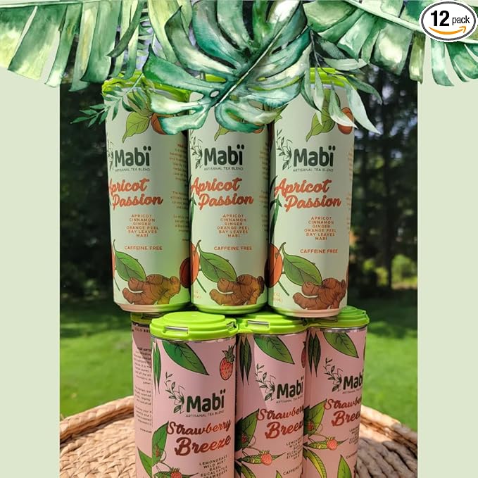 Strawberry Breeze and Apricot Passion cold brew herbal and spice tea mixed 12pk