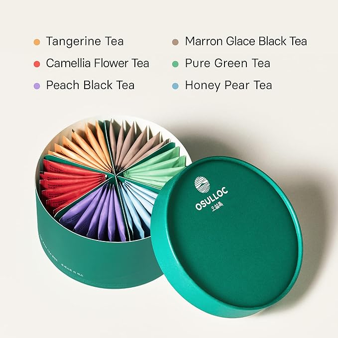 OSULLOC For:rest Tea Box (36 Count 6 Types x 6ea) Exquisite &amp Unique Gift idea For Tea Lover Variety Gift Box Sampler 6 Unique Blended tea from Jeju Island