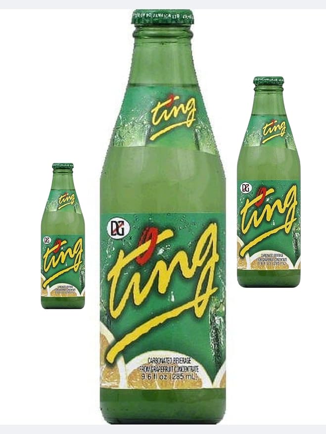 Ting Sparkling Jamaican Grapefruit Flavored Beverage 10.14oz Glass Bottle (Pack of 4 Total of 40.56 Fl Oz)