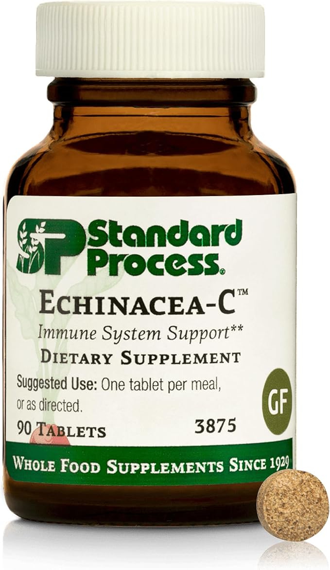 Standard Process Echinacea-C - Supplement for Immune System Support - Offers Daily Vitamin C Dose - Gluten-Free Non-Dairy &amp Non-Soy - 90 Tablets (90 Servings)