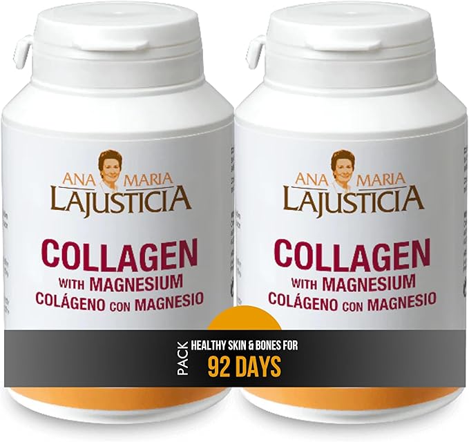 Ana Maria LaJusticia 2 Pack Collagen with Magnesium - 180 Tablets. Skin Rejuvenation Nervous System Support Bone and Teeth Health