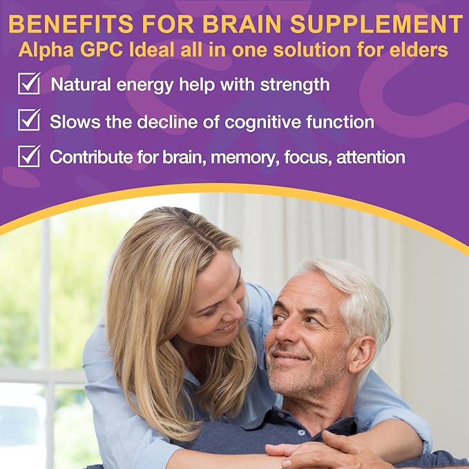 (2 Packs) Phosphatidylserine 600mg Gummies Brain Supplement for Memory Focus and Concentration - Phosphatidylserine Memory Supplement with Alpha GPC B6 &amp B12 for Brain and Cognitive 120 Gummie