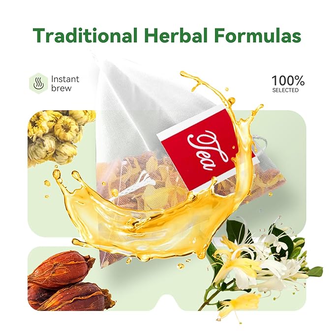 Chicory &amp Gardenia Herbal Tea - Supports Blood Sugar Digestion Weight &amp Sleep Natural Sugar-Free Blend Vegan &amp Caffeine-Free - 12 Teabags (6 Pack)