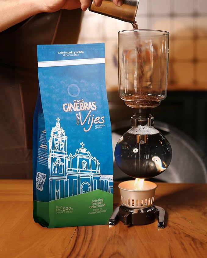 Cafe Ginebras Origen Vijes Premium Colombiano Cafexcoop Coffarmers Colombia | 100% Colombian Origin Coffee Medium Roast (Whole Bean 17.6oz-500gr)