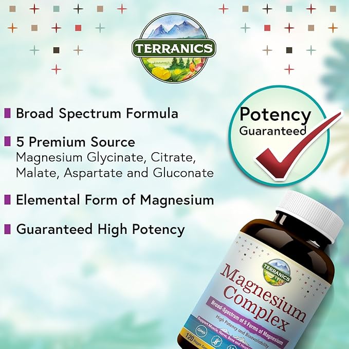 Terranics Multi Collagen Peptides Powder &amp 5-in-1 Magnesium Complex Supplement