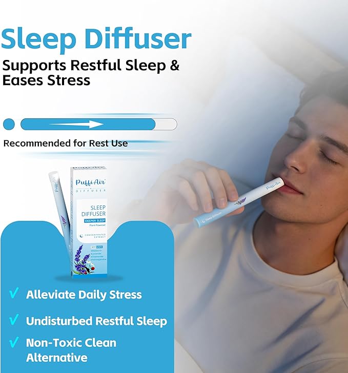 Herbal Diffuser Duo Sleep and Energy Diffuser with Extracts of Melatonin &amp Natural Caffeine 100% Natural Swap Work &amp Rest Duo 600 Uses Each