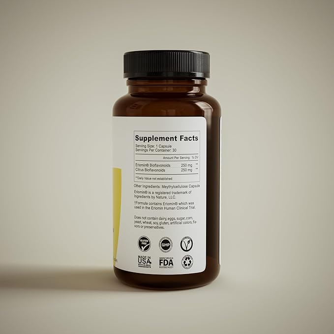 Preverio™ - Premium Eriomin Lemon Flavonoids and Citrus Bioflavonoids Supplement (Once-Daily Capsules 30 Day Supply)