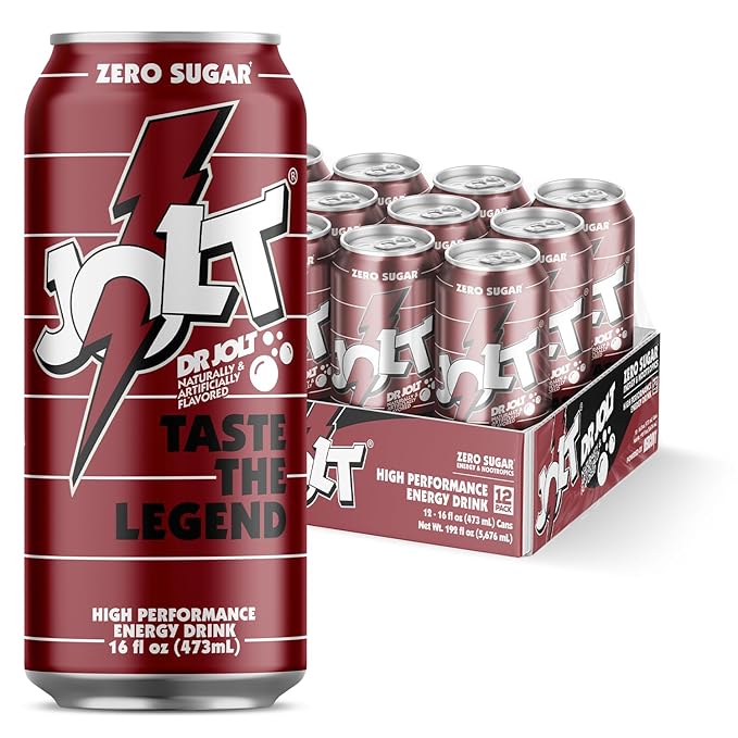 Dr. Jolt Energy Drink - 200mg Caffeine Drink with L-Carnitine &amp Taurine - High Performance Energy Drinks with Nootropics - 16 fl oz (12 cans)