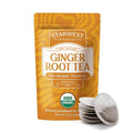 Starwest Botanicals Organic Ginger Root Tea - Caffeine Free Herbal Tea Supports Digestion String Free Sachets USDA Organic Ginger Root Non GMO - Bulk Pack 100 Tea Bags
