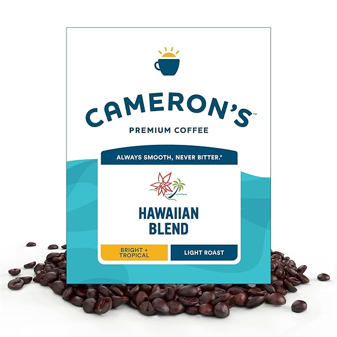 Cameron's Coffee Roasted Whole Bean Coffee 10% Hawaiian Coffee Blend 4 Pound