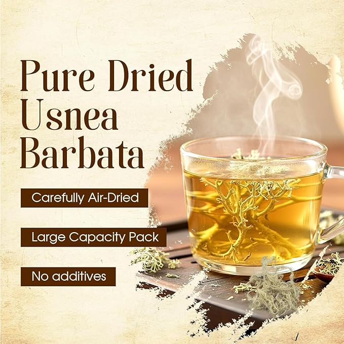 Usnea Lichen Herb Bulk – Wild Harvested Dried Usnea Barbatab (Old Man’s Beard) for Herbal Tea Crafting &amp Apothecary Use