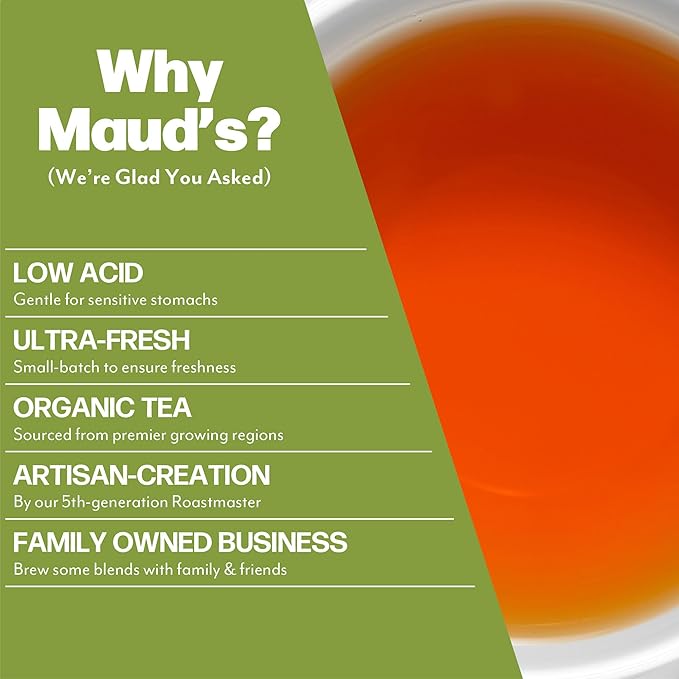 Maud's Organic Passion Green Tea Pods &amp Organic Matcha Green Tea Bundle 48 ct Single Serve Tea Pods – 100% Gourmet Blended Tea Leaves Compatible with Keurig K Cups Maker