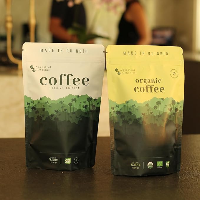 Ancestral Organics Colombian Coffee Beans - Low Acid Medium Roast/Tasting Notes - Premium Single Origin Specialty Fair Trade Arabica