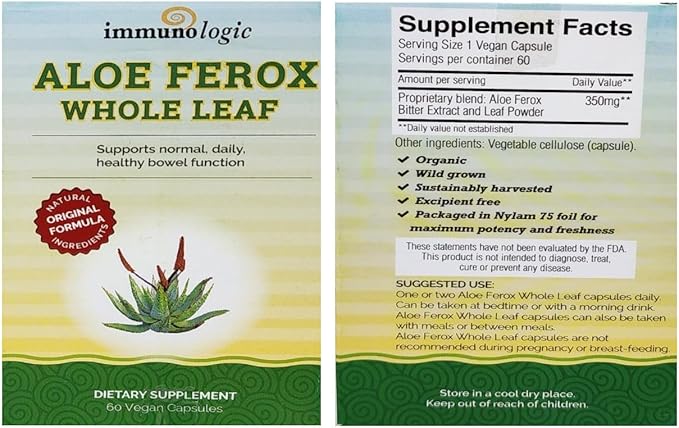 Aloe Ferox Whole Leaf Capsules - Aloe Ferox 60 Vegan Capsules -