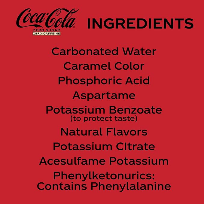 Caffeine Free Coke Zero Fridge Pack Bundle 12 fl oz 36 Pack