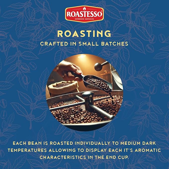 Roastesso Aluminum Espresso Capsules Sunset Decaf Decaffeinated Pods Compatible with Nespresso Original Machines Mild Roast Intensity 8 Recyclable Coffee Capsules Packed in USA (80 Count)