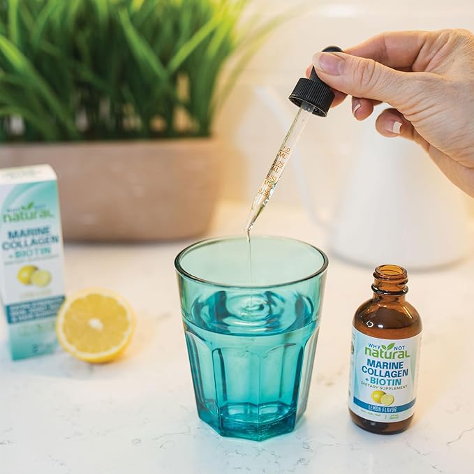 Why Not Natural Liquid Collagen Plus Biotin Drops for Women and Men - Supplement for Hair Skin and Nails