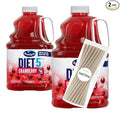 Ocean Spray Diet Cranberry Juice Drink 101.4 fl oz Plastic Bottles 2 Pack + 15 Sugarcane Disposable Straws by KOOL8SHOP Infinite Deals