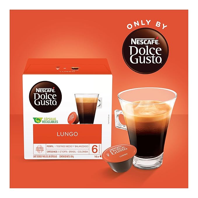 NESCAFÉ Dolce Gusto Coffee Capsules Café Lungo 48 Single Serve Pods (Makes 48 Cups) 48 Count