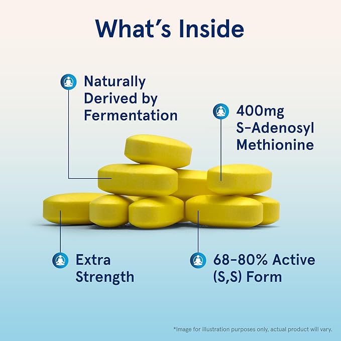 Jarrow Formulas SAMe Supplement 400 mg - 60 Tablets - High Concentration of Active SS Form - Supports Joint Health Liver Function Brain Metabolism Balanced Mood &amp Antioxidant Defense - 60 Serv