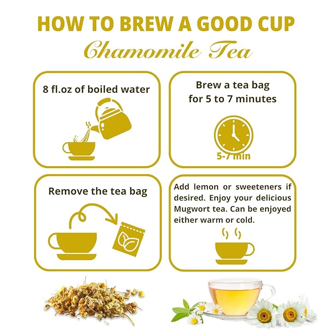 VIDA FARM 100 Chamomile Tea Bags Natural Chamomile Flowers Tea Bags Dried Herbal Flowers Sugar Free Caffeine Free Gluten Free