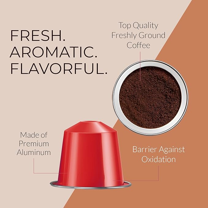 Camilla’s Heritage - Intensity 8 Cinnamon Flavored Espresso Coffee Gourmet Espresso Cups 60 Coffee Pods