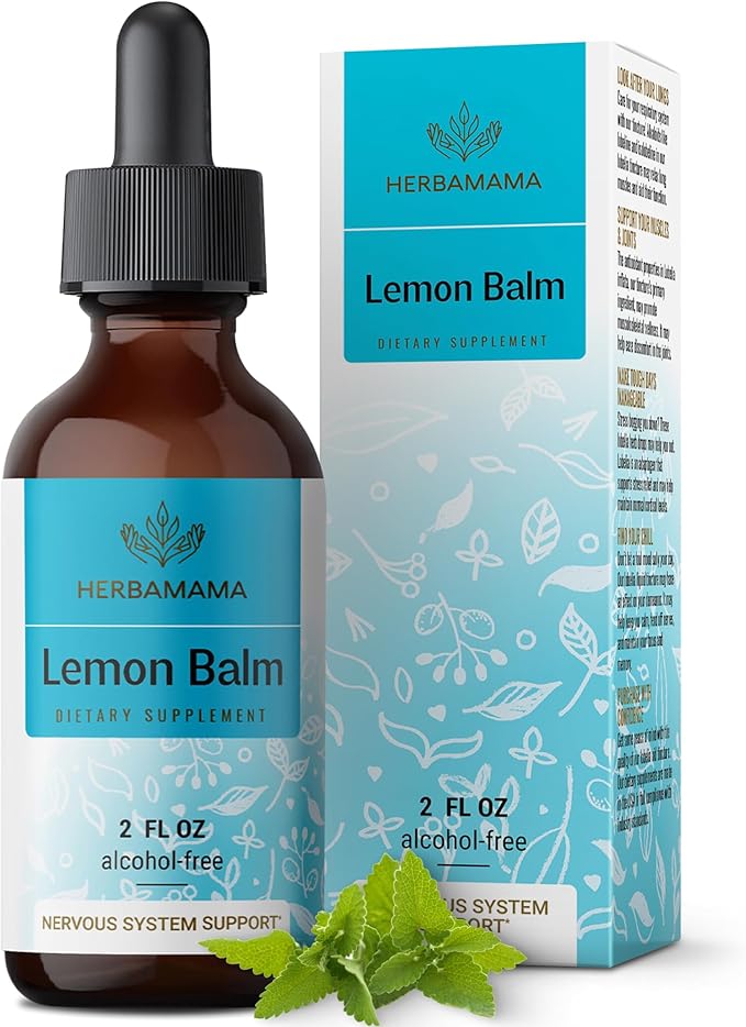 Herbamama Liquid Drops Kit - Bundle of Cat's Claw Extract 2 fl oz and Lemon Balm Tincture 2 fl oz - Vegan Herbal Supplement Liquid Extract - Non GMO Sugar &amp Alcohol-Free - 2 Pack