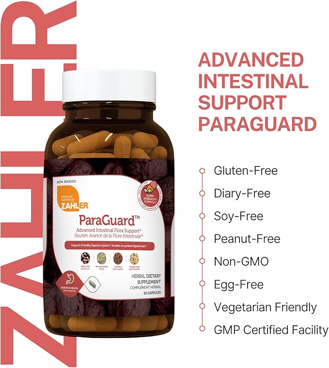 Zahler - ParaGuard Capsules - Gut Health Supplement - Formula has Wormwood Garlic Bulb Pumpkin Seed Clove &amp More - Natural Support for Humans - Certified Kosher 30 Count