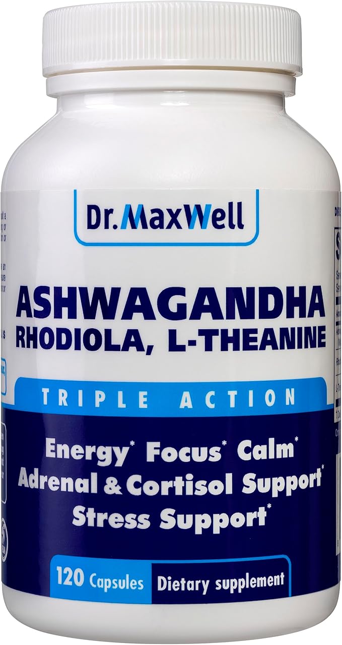 Cortisol Manager Supplement Supports Relaxation Mood &amp Sleep in Times of Occasional Stress Ashwagandha Rhodiola Adaptogens Helps Maintain Normal Cortisol Levels 120 Capsules