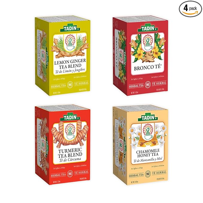 Tadin Seasonal Herbal Tea Kit Caffeine Free 24 Tea Bags Per Box Pack of 4 Boxes Total24 Count (Pack of 4)