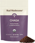 Real Mushrooms Chaga Mushroom Powder – Organic Chaga Extract from Fruiting Body – for Wellness &amp Energy Support – Vegan Non-GMO 150 Servings – Mushroom Supplement for Daily Use