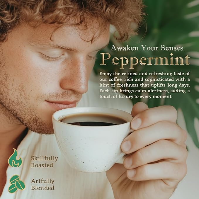 Flavored Ground Coffee – Peppermint 100% Arabica Single Origin Medium Roast USDA Organic Naturally mint Flavored – by Coffea Flavor