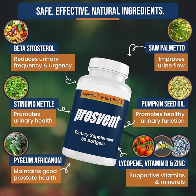 Advanced Men's Prostate Support Natural Supplement with Saw Palmetto Vitamin D and Zinc to Ease Urinary Frequency &amp Urgency (60 Count)