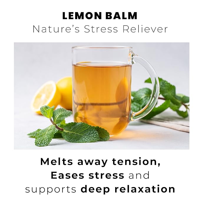 Yellow.fit Lemon Balm Herbal Tea Bags – 1500mg Loose Leaf Tea Bags Caffeine-Free Herbal Tea with Bright Citrus Flavor Plant-Based Tea Bags 100 Count