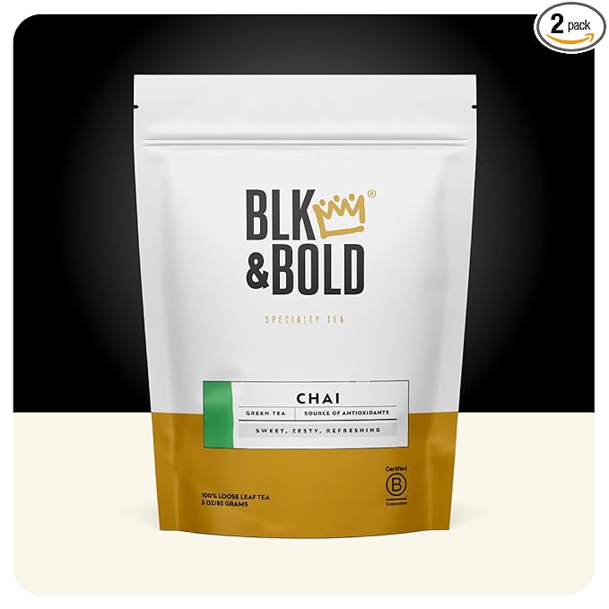 BLK &amp Bold Chai Loose Leaf Green Tea Spiced &amp Aromatic Sweet-Savory Balance 3 oz (2 Pack)