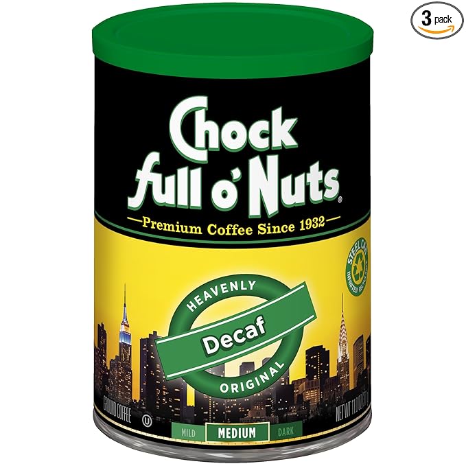 Chock full o'Nuts Coffee Original Decaf Ground 11 Ounce (Pack of 3)