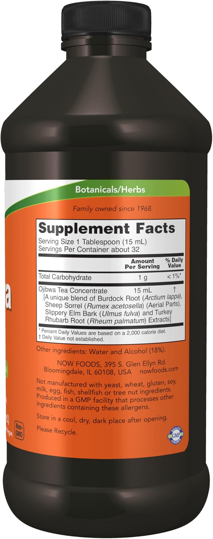 NOW Foods Supplements Ojibwa Tea Concentrate 6x the strength of brewed Ojibwa Tea Herbal Concentrate 16-Ounce