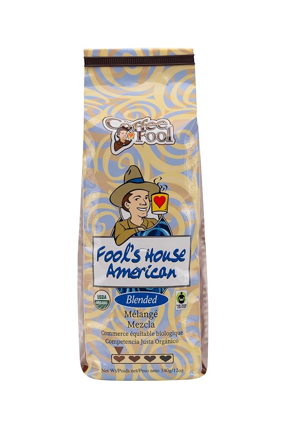 Coffee Fool's Organic Fair Trade House American (Very Fine Grind)