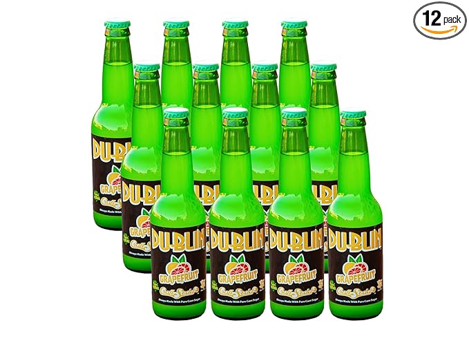 Dublin Bottling Works Craft Soda Pure Cane Sugar Made in Texas – Assorted 12-Pack – Premium Small-Batch Soda Gluten-Free Retro Artisanal Beverages (12 Pack Grapefruit)