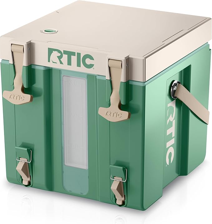 RTIC Halftime Water Cooler Portable Carrier Container Drink Beverage Dispenser Stackable with 2 Taps Bottleless BPA-Free for Sports Camping BBQ Parties Picnic &amp More Sage