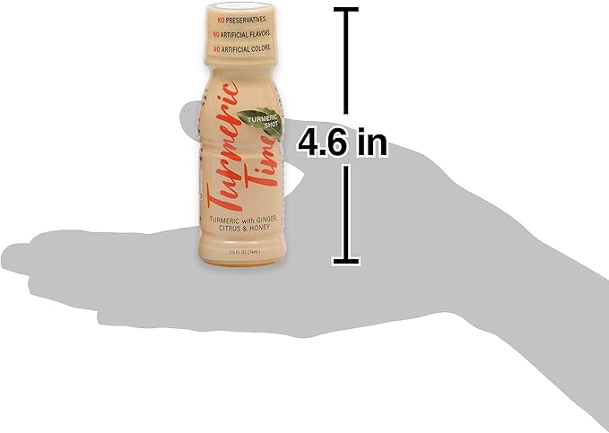 Turmeric Shots - Turmeric with Ginger Citrus &amp Honey | Non-GMO | No Preservatives or Artificial Flavors/Colors/Sweeteners | B Vitamins | Liquid Turmeric (12 Pack)